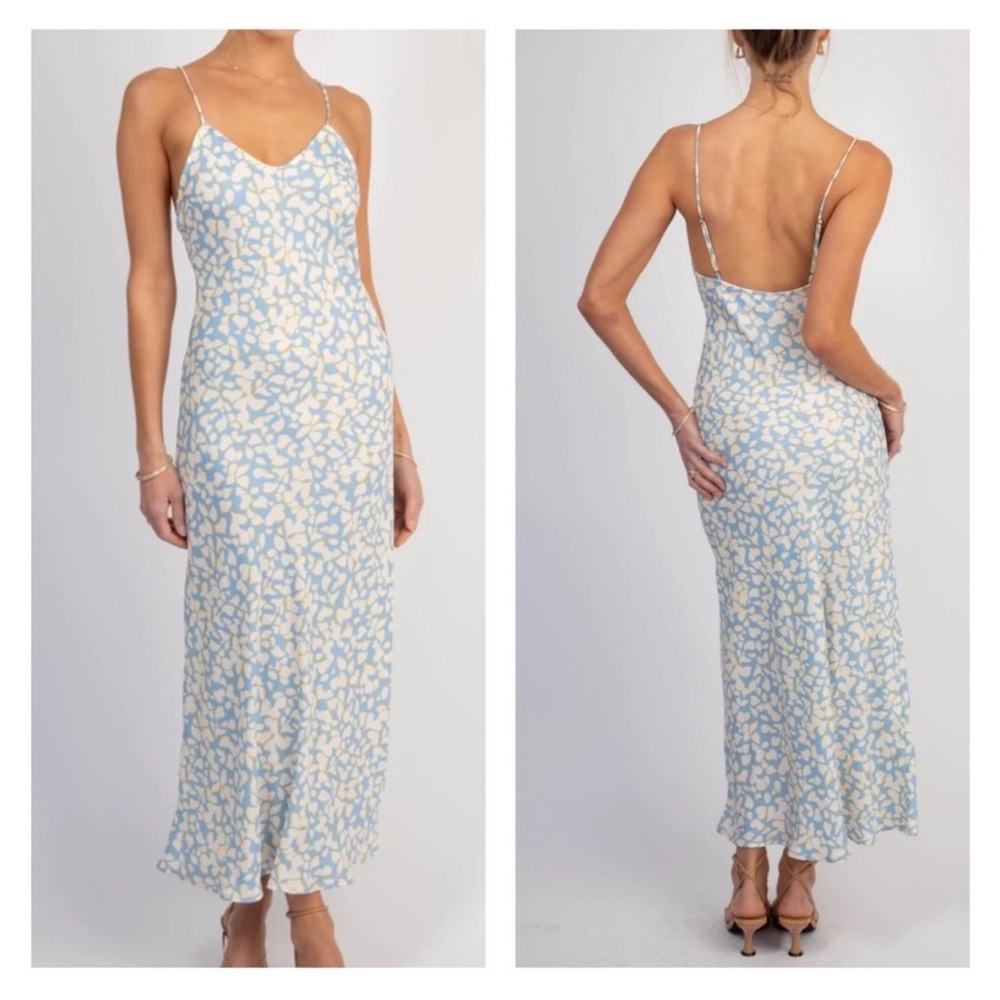 Resa Lily Slip Midi Dress in Sky Blue